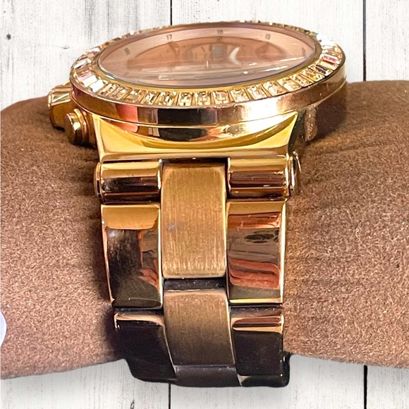 Michael Kors Dylan MK5412 Rose Gold Baguette Bezel Stainless Steel Women’s Watch - Picture 6 of 12